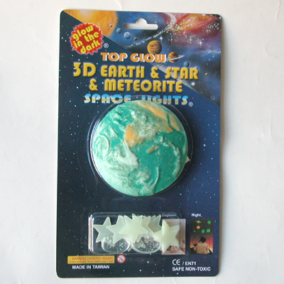 3D Earth & star & meteorite