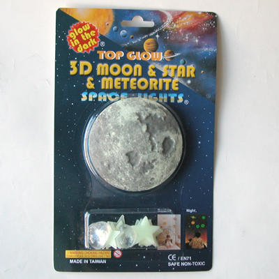 3D Moon & star & meteorite