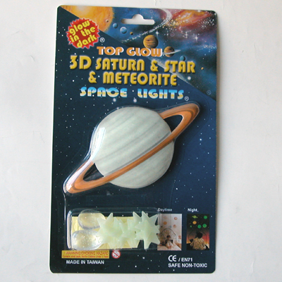 3D Saturn & star & meteorite